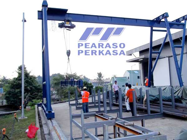 Instalasi Crane Gawang di Area Pabrik